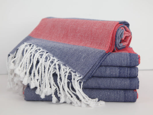 Turkish Towel - Absorbent & Quick Dry - Red Stripe Unisex