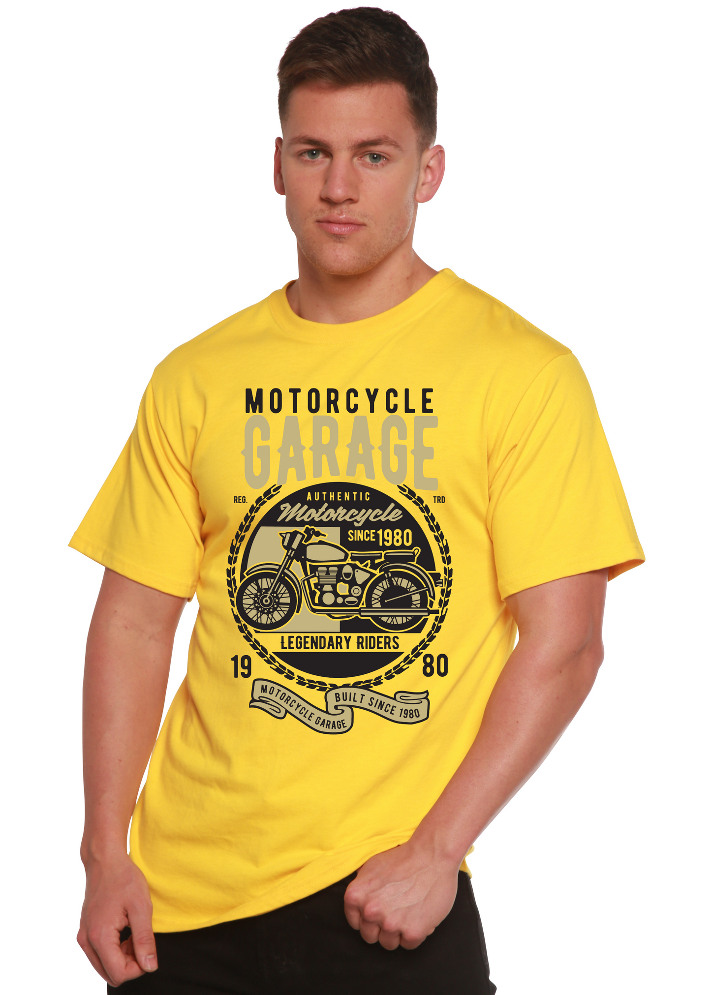 Motorcycle Garage Men's Bamboo Viscose/Organic Cotton Short Sleeve Graphic T-Shirt