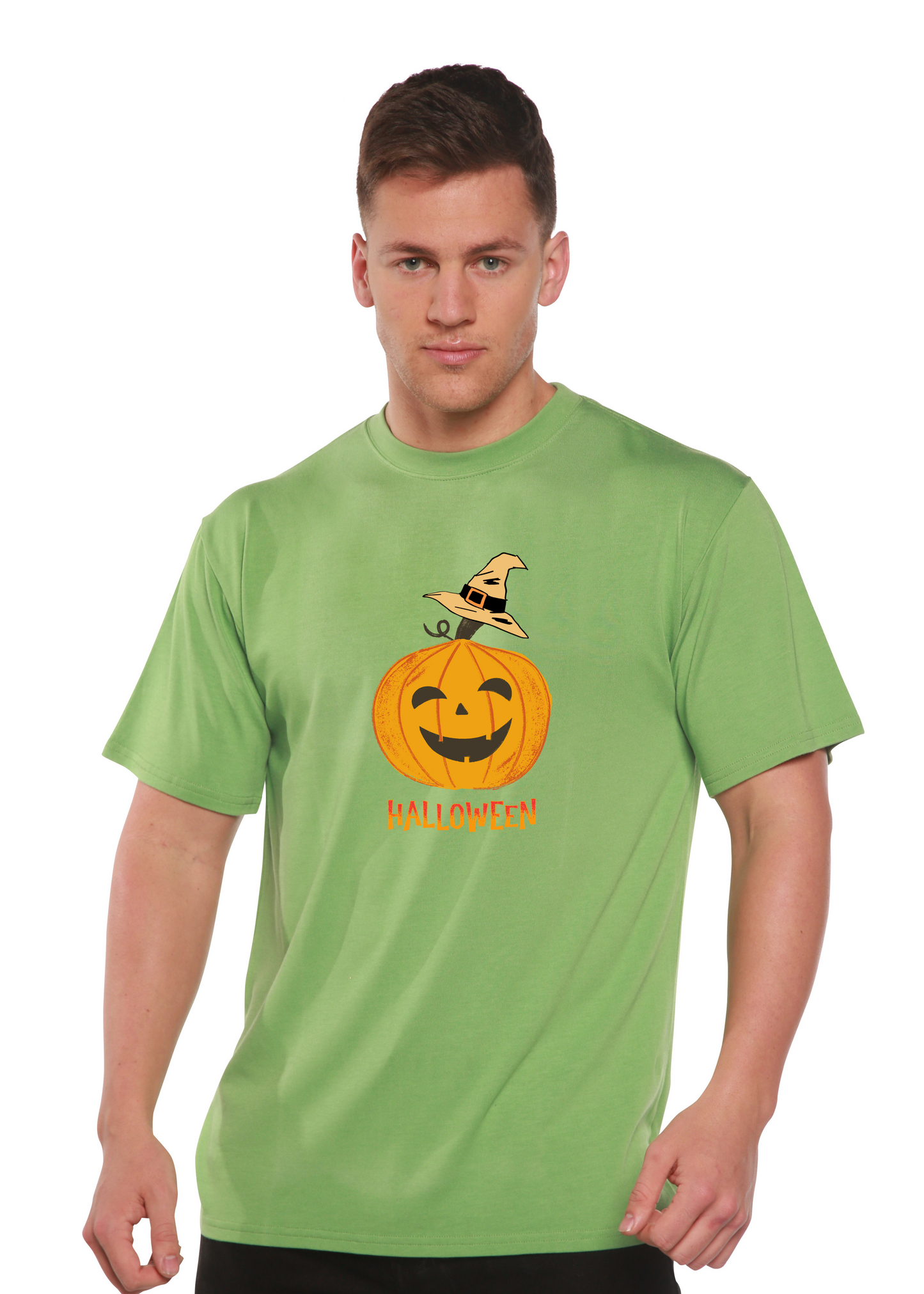 Halloween Pumpkin Unisex Bamboo Viscose/Organic Cotton Short Sleeve Graphic T-Shirt