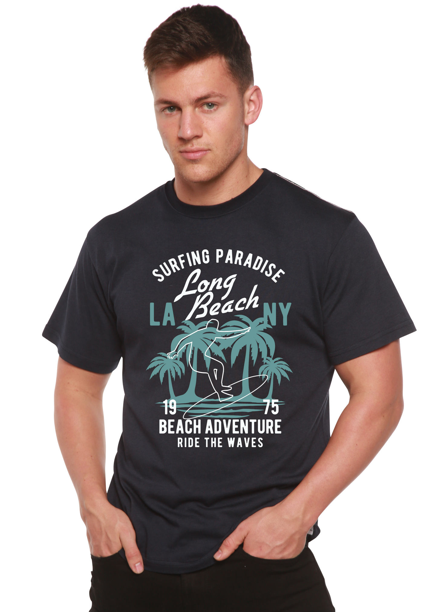 Beach Adventure Men's Bamboo Viscose/Organic Cotton Short Sleeve Graphic T-Shirt