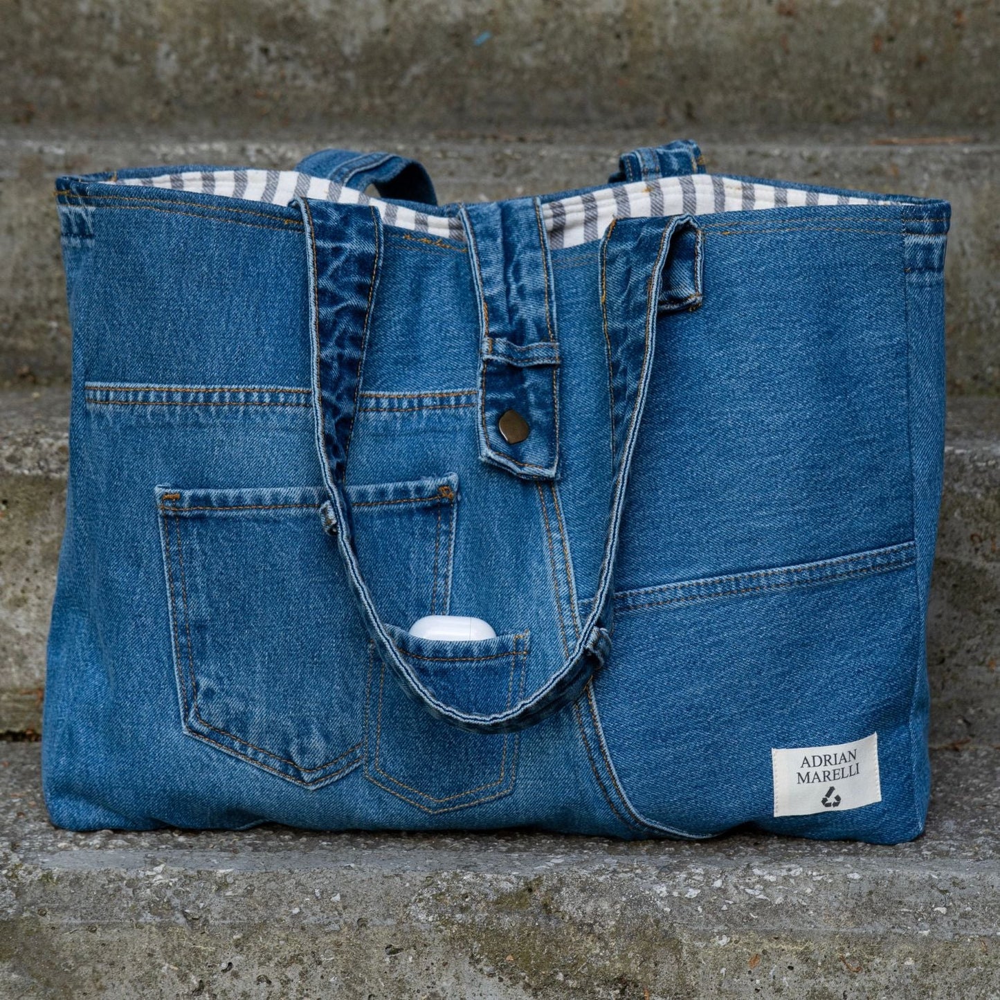 Brooklyn Heritage Tote / Recycled Denim Blue