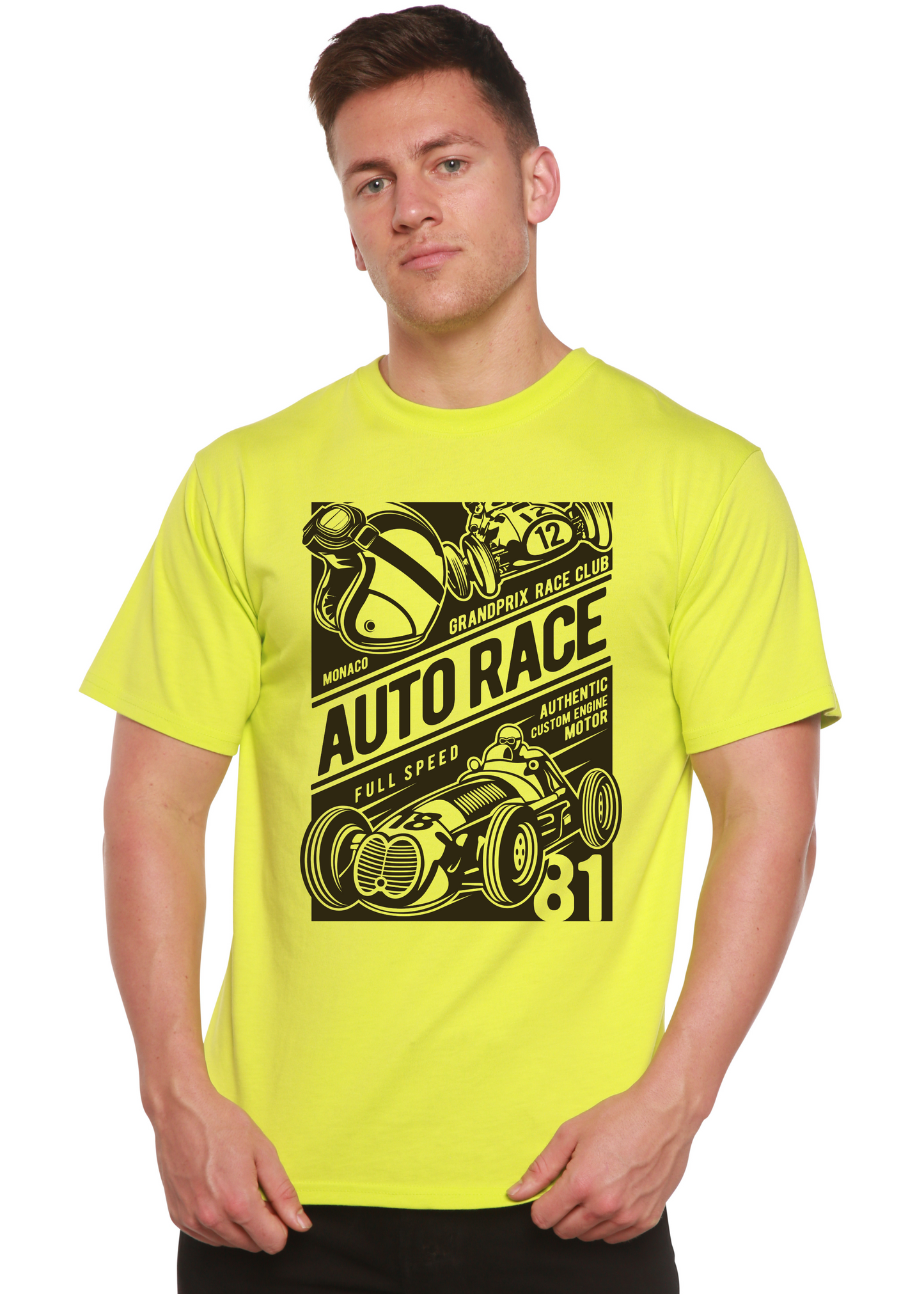 Auto Race Men's Bamboo Viscose/Organic Cotton Short Sleeve Graphic T-Shirt