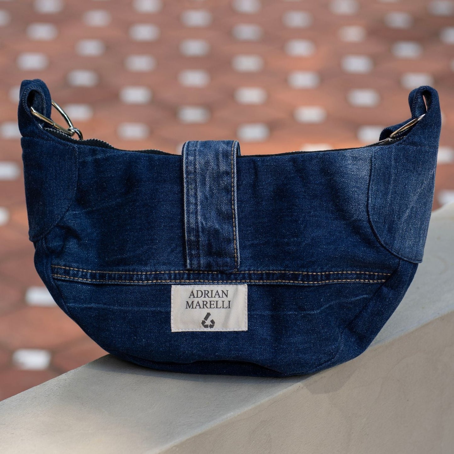 Brooklyn Crescent — Upcycled Denim Crossbody
