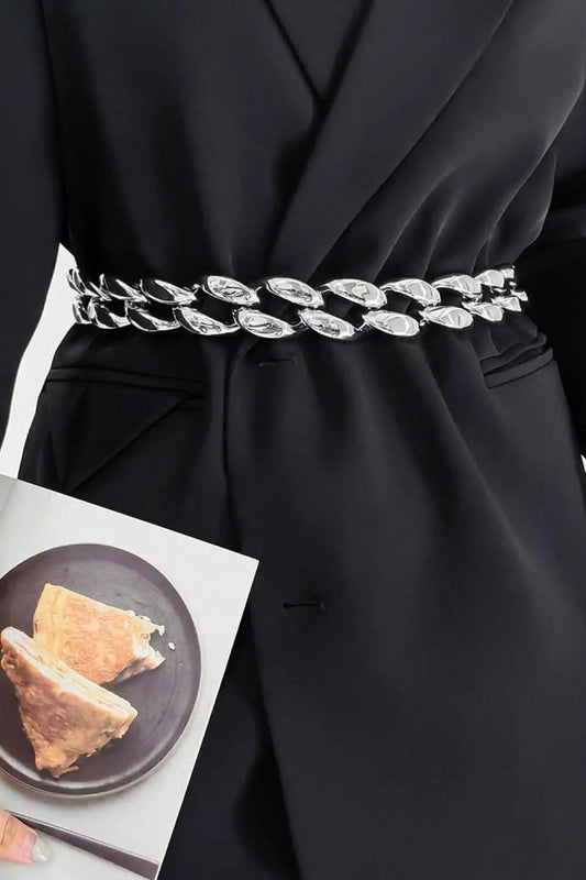 Trendsi Chic acrylic curb chain belt 1.2"
