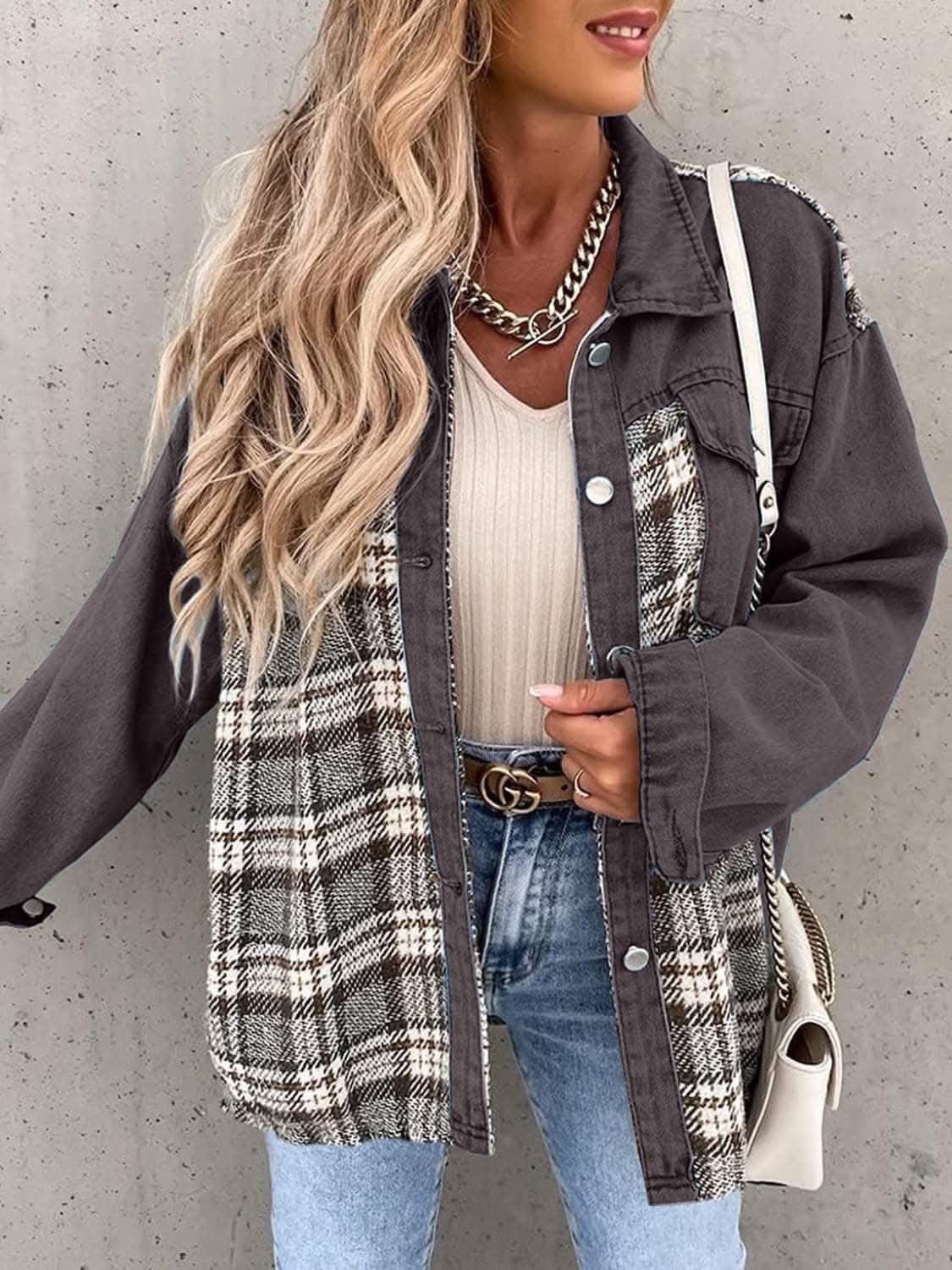 Jacket - Plaid Oversized - Cotton