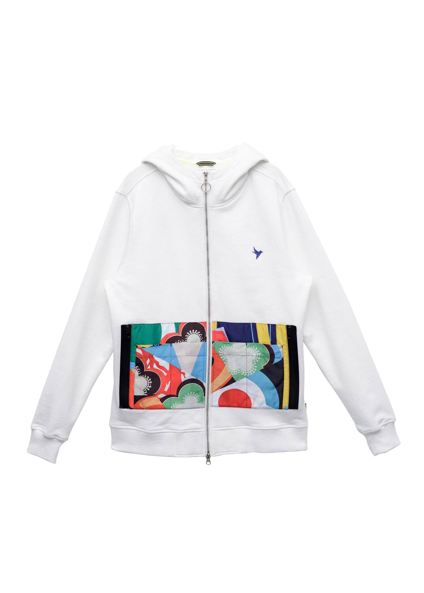 Konus Men's Pocket Zip up Hoodie in White