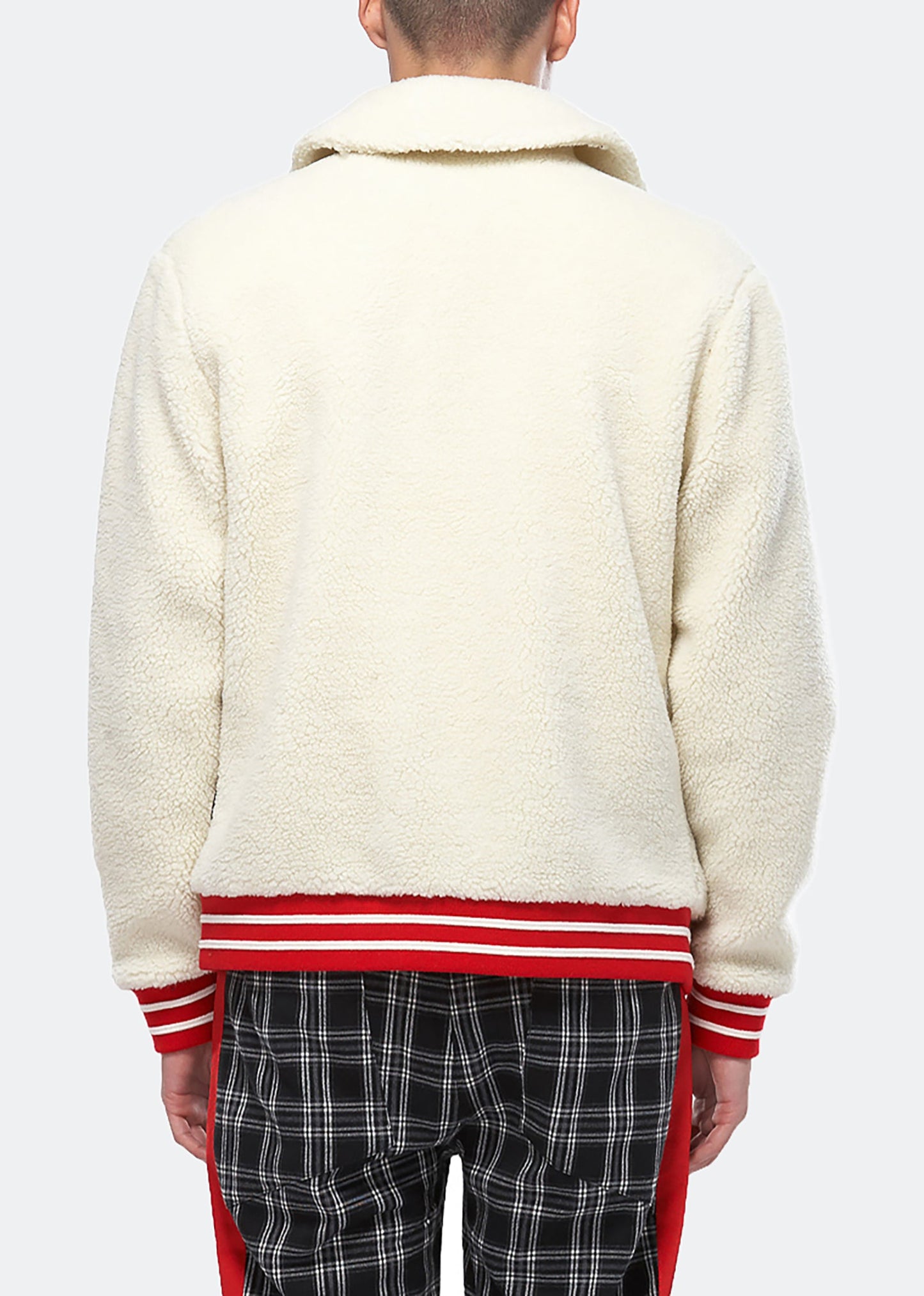 Konus Men's Sherpa Zipup Jacket in Off White