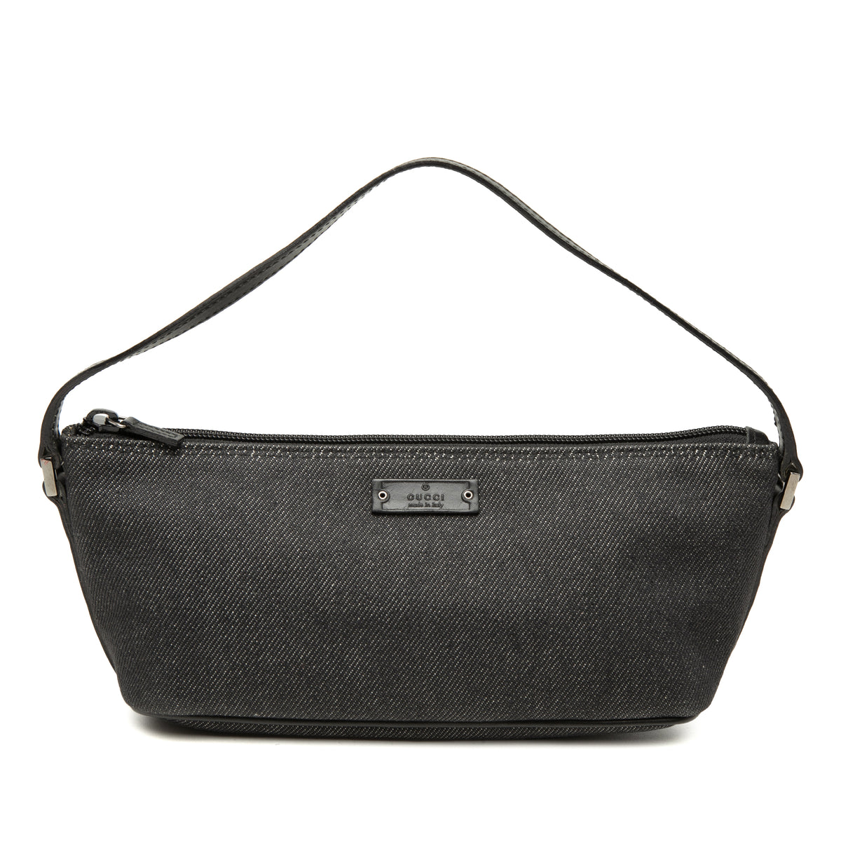 Shoulder Bag Denim Boat Black (Pre-Owned)