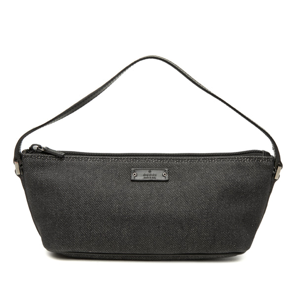 Shoulder Bag Denim Boat Black (Pre-Owned)
