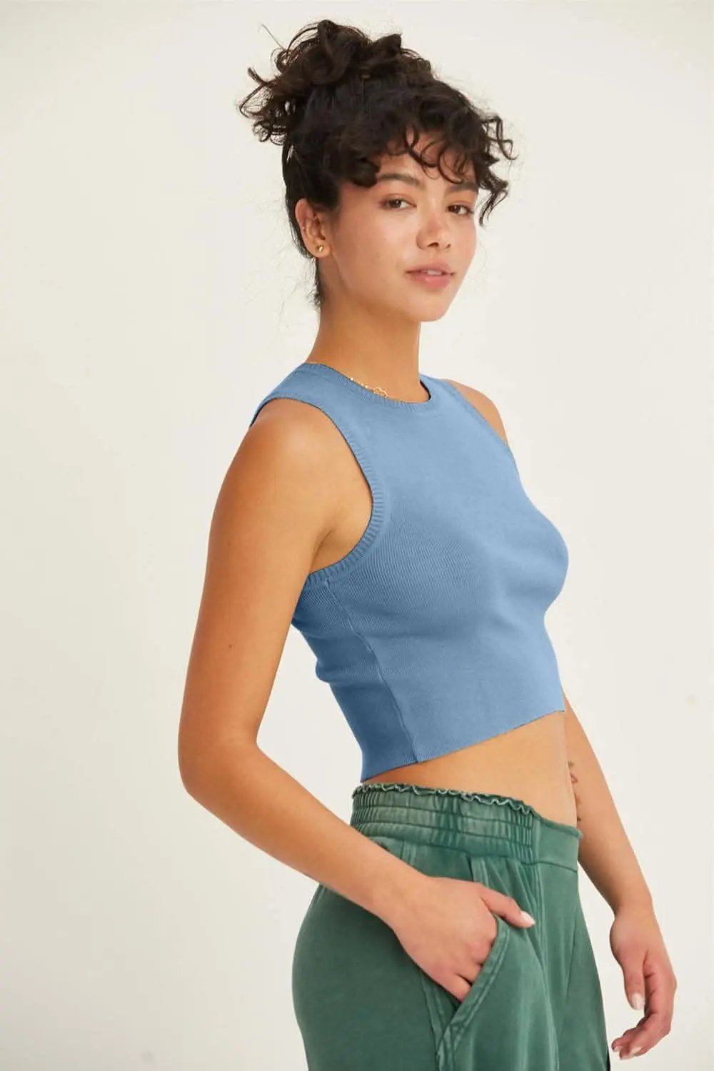 Tank Top - Ribbed Cropped - Chic Style