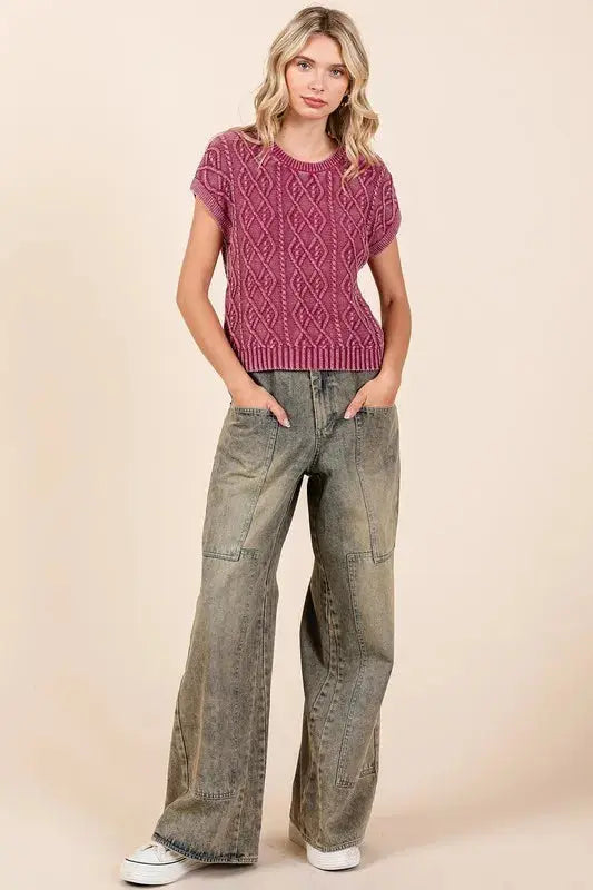 Women's Jeans - Everyday Comfort - Washed Wide Leg