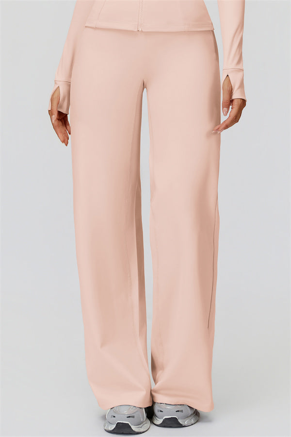 The FemmeFit Zip Jacket Straight Leg Pants 2-Piece Set