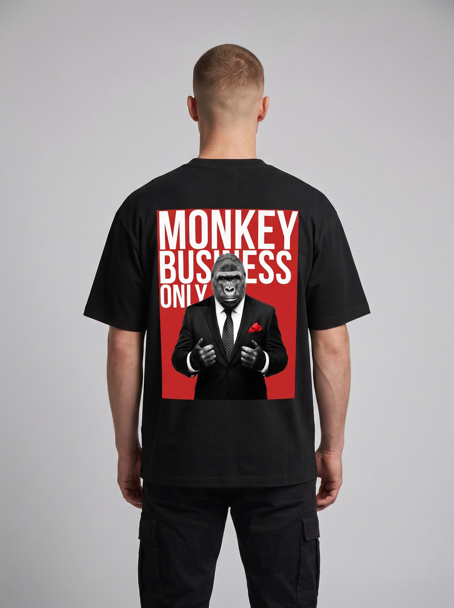 'Monkey Business Only' Oversized Graphic Tee