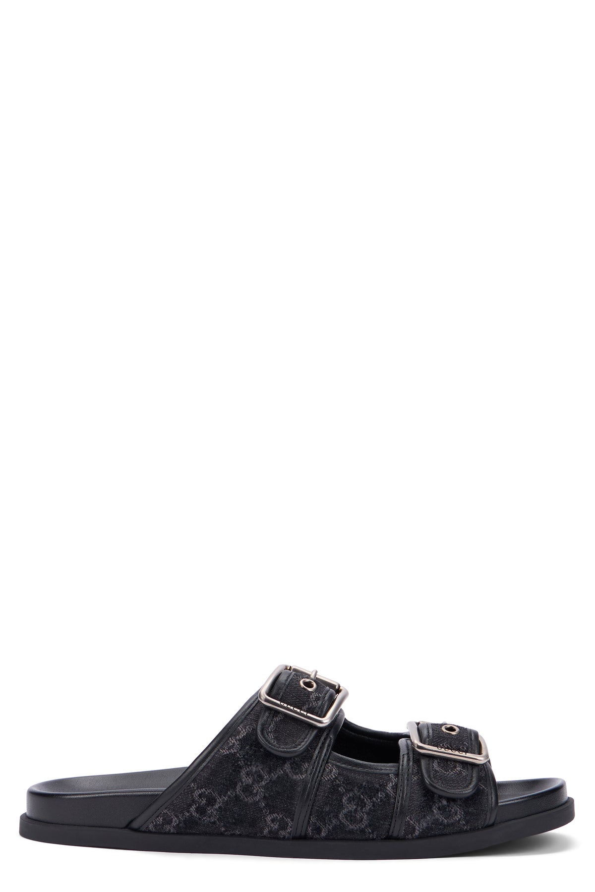 Gucci Denim Slider Sandals Black, view 5