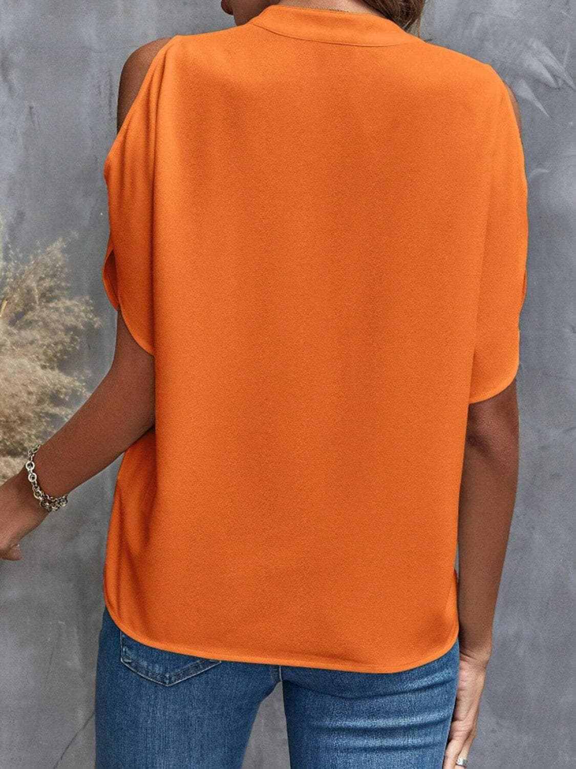 Trendsi just arrived - Chic notched cold shoulder blouse