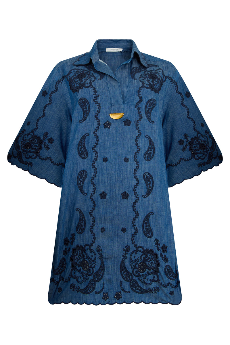 Mini Denim Dress Railway Blue