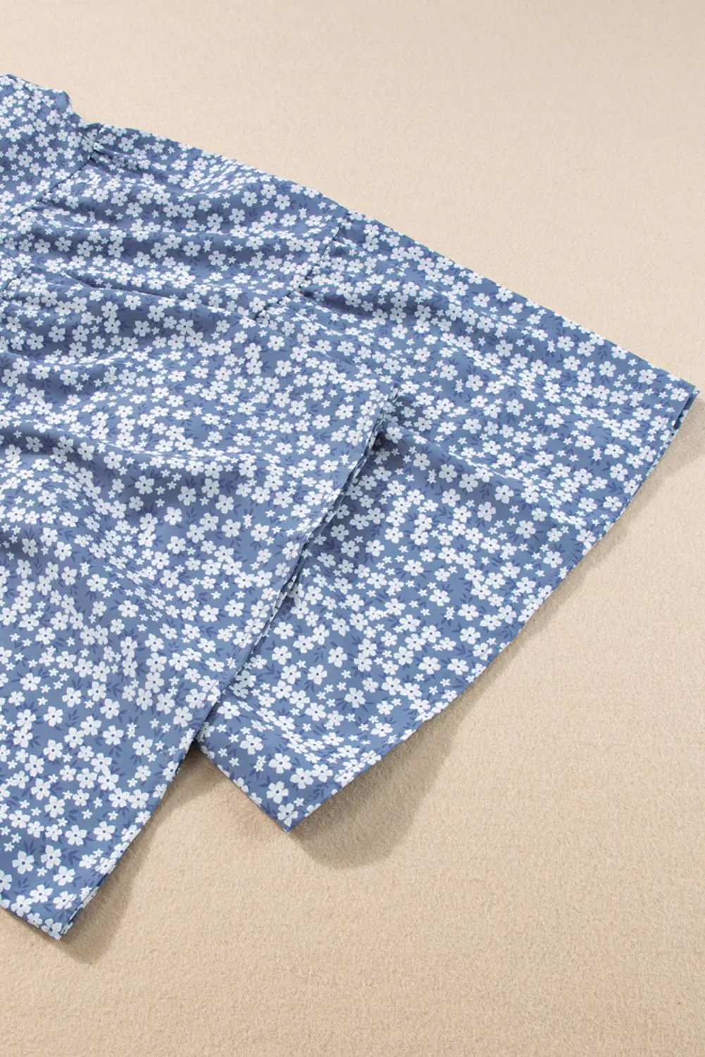 Jumpsuit - Floral Smocked Bodice Wide Leg - Bohemian Vacation