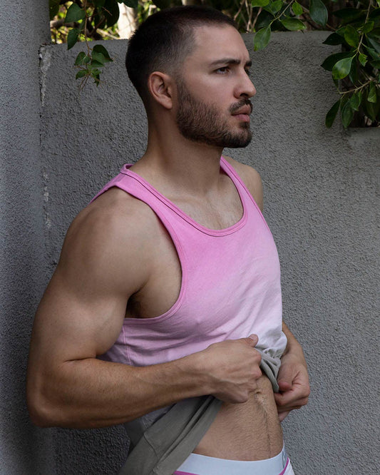 Dip Dye Relaxed Tank Peony Pink