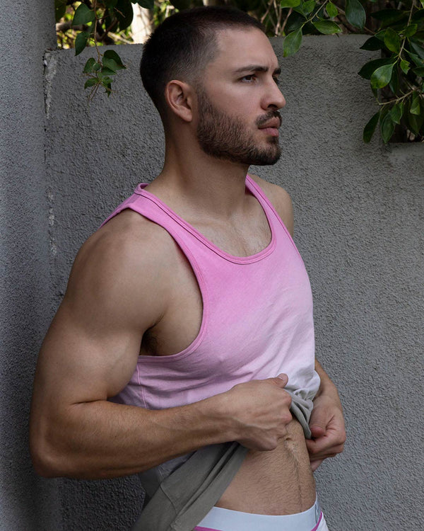 Dip Dye Relaxed Tank Peony Pink