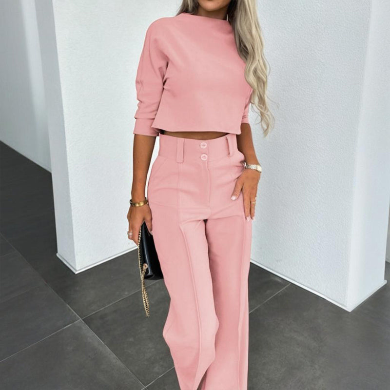 Women's Elegant Solid Color Half Sleeve Short Top