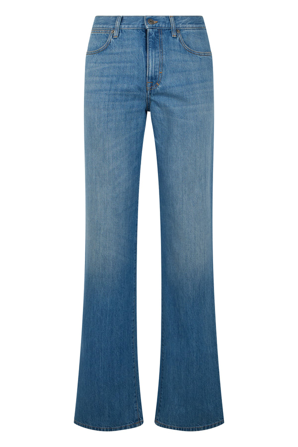 Flared Denim Jeans, Blue