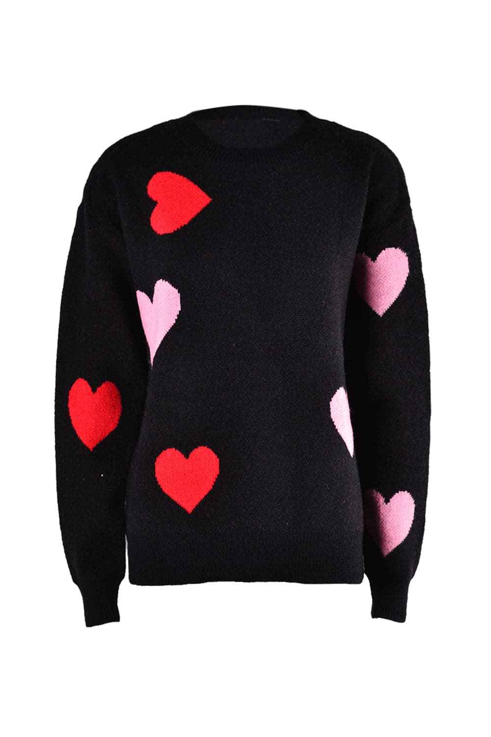 Trendsi Cozy heart dropped shoulder sweater