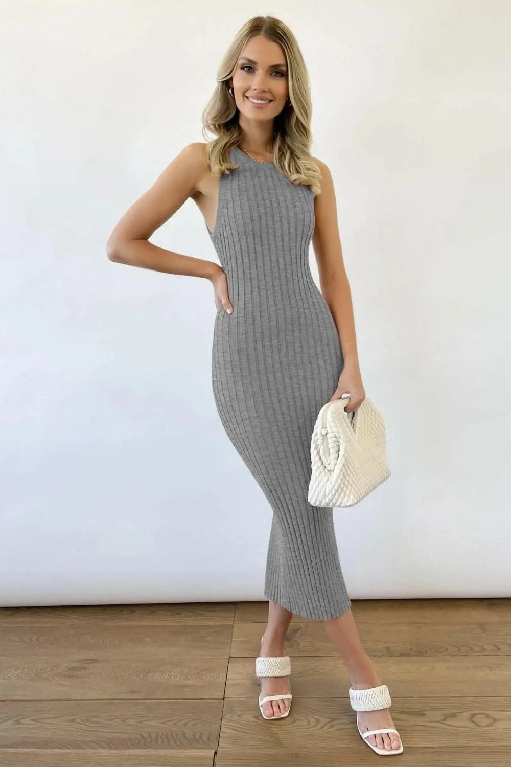 Trendsi Chic ribbed sleeveless dress