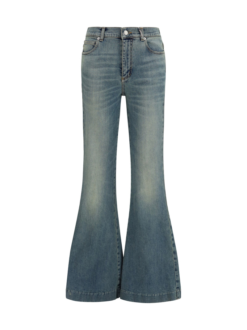 Flared Denim Jeans Navy