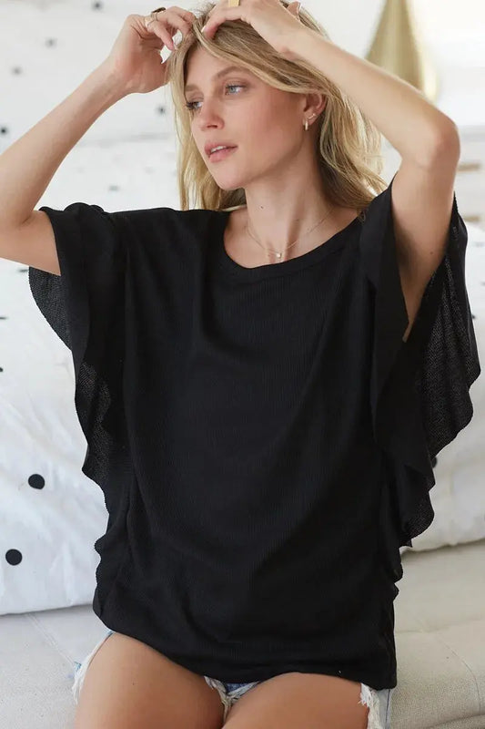 Thermal Top - Knit Ruffle Sleeve - Women's