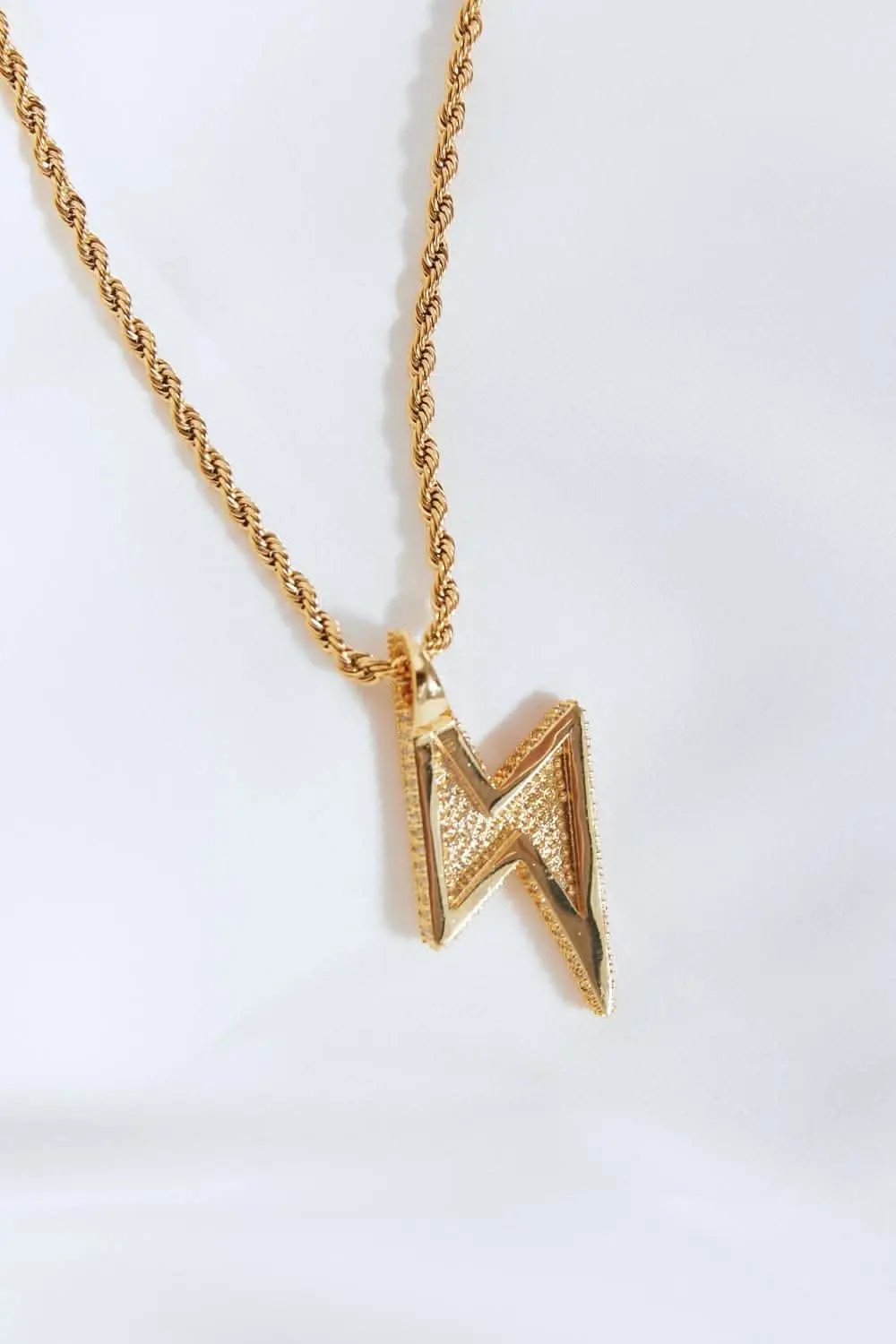 Trendsi Brass Lightning Bolt Necklace
