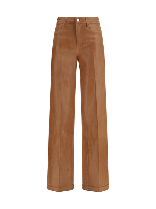 Wide Leg Jeans Clayton Light Cognac Coated