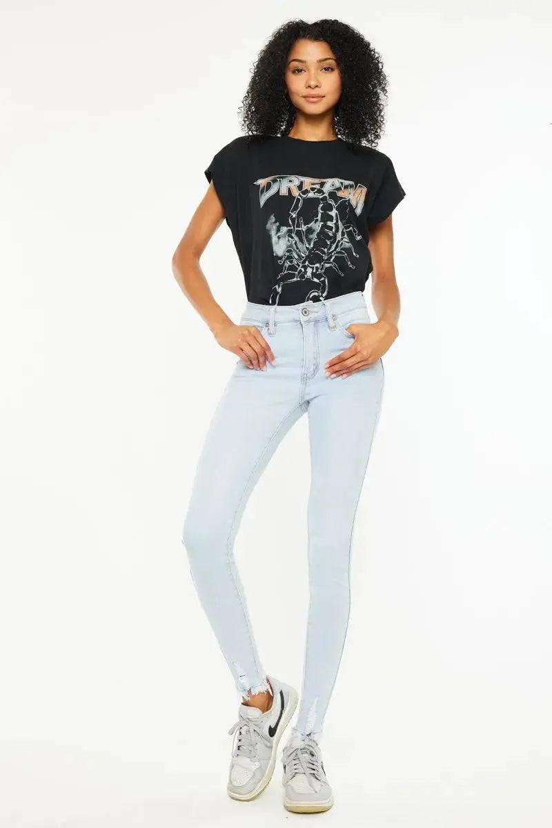 Skinny Jeans - High Rise - Light Wash Denim