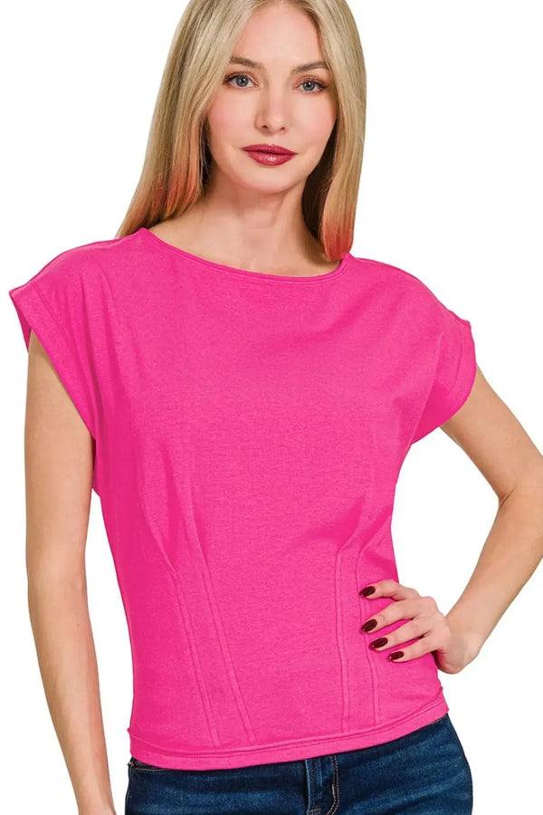 Women's T-Shirt - Gathered Waist - Everyday Soft & Comfy