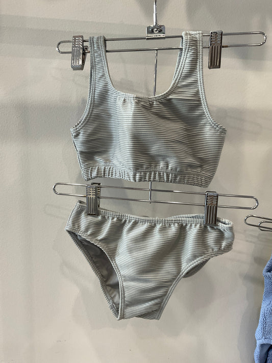 Planet Sea - 2 Pc Grey Ribbed bikini