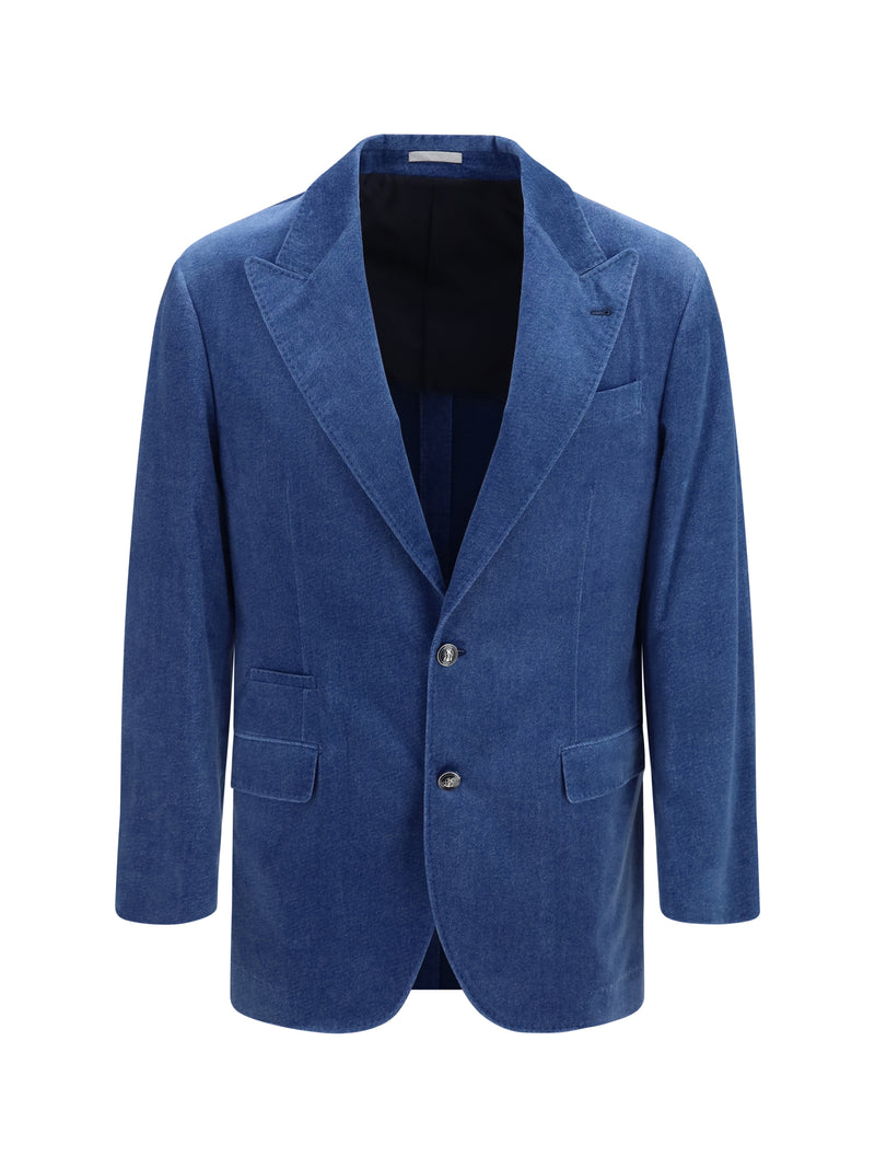Tailored Denim-Effect Blazer