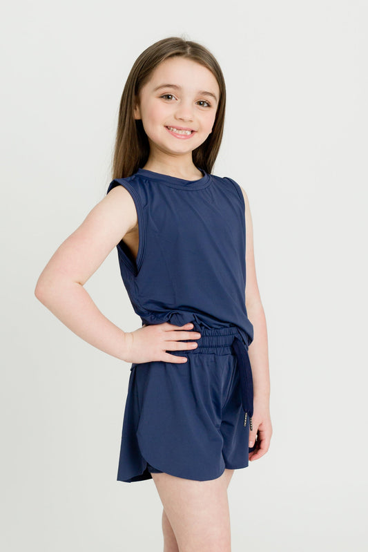Navy Blue High Low Tank
