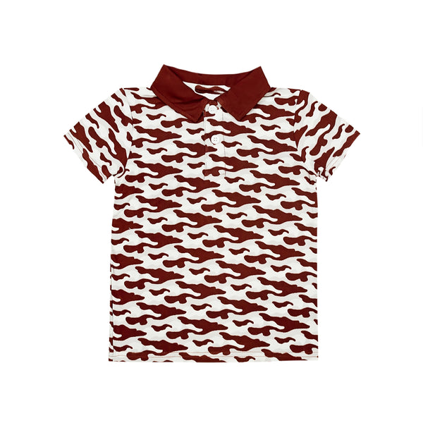 Maroon Camo Polo