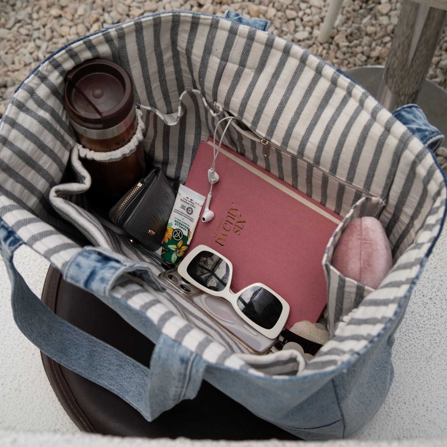 Brooklyn Heritage Tote / Recycled Denim White