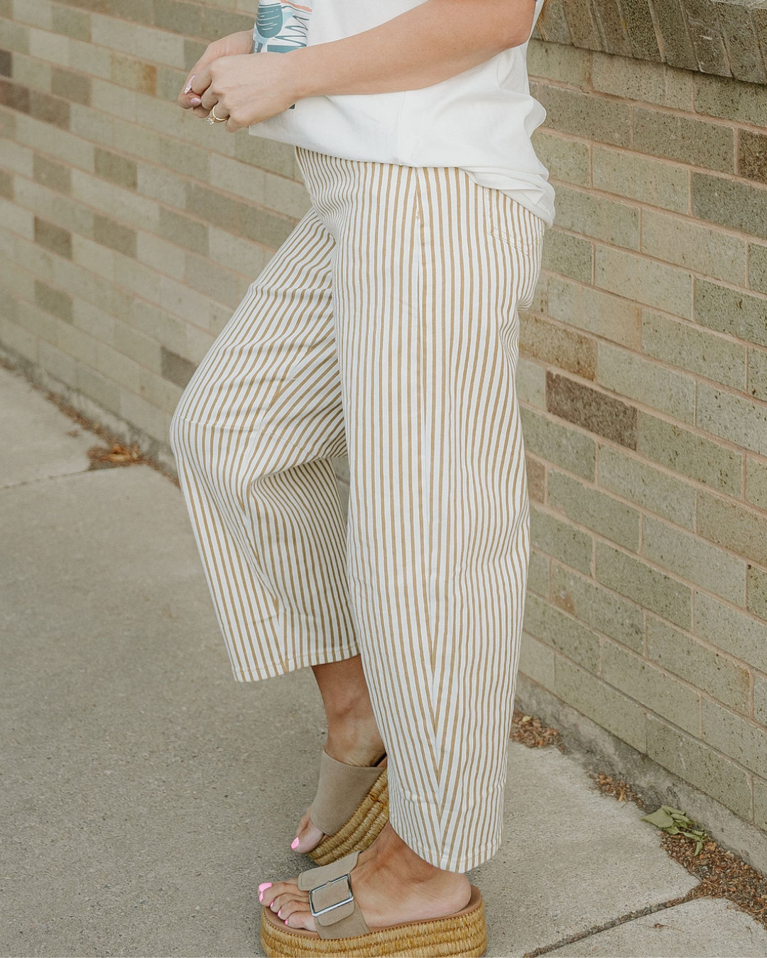 Lennox Stripe Casual Barrel Jeans