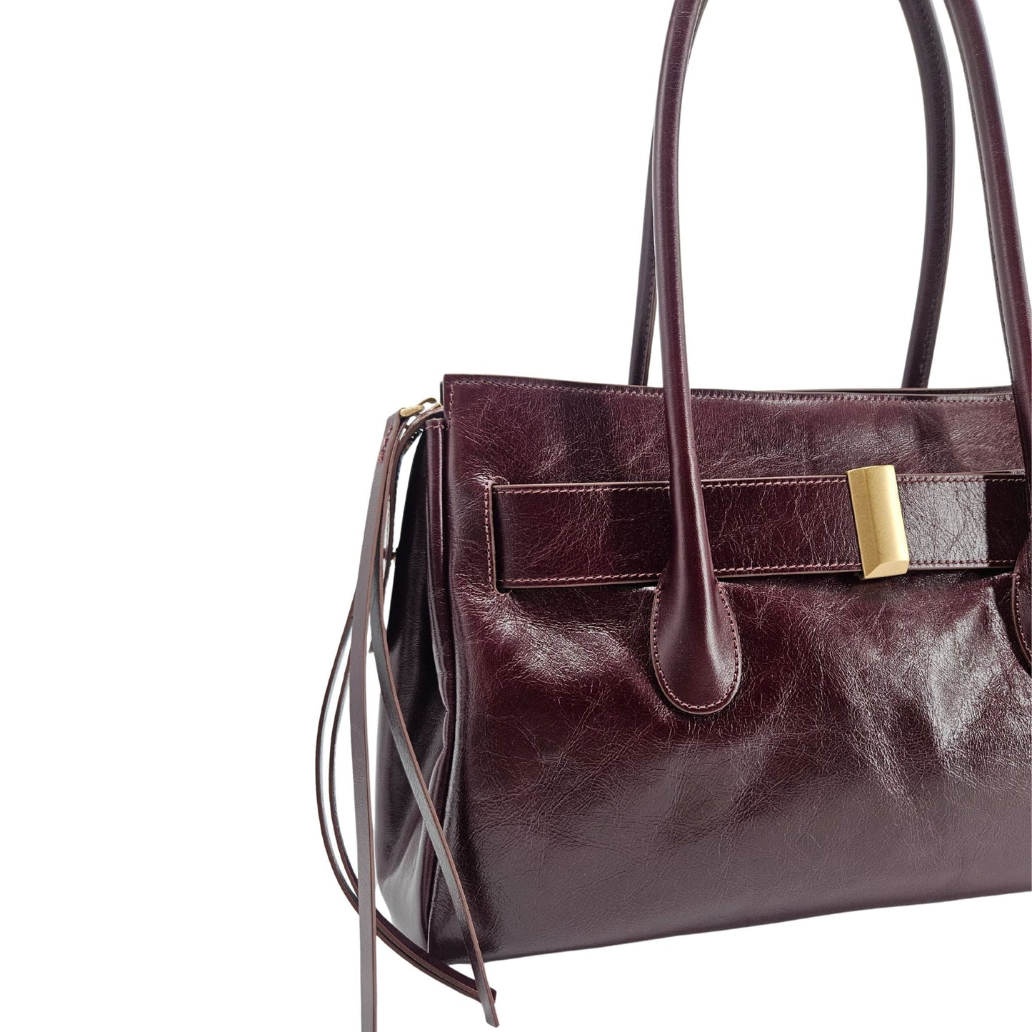 Emeralda Burgundy Leather Shoulder Bag