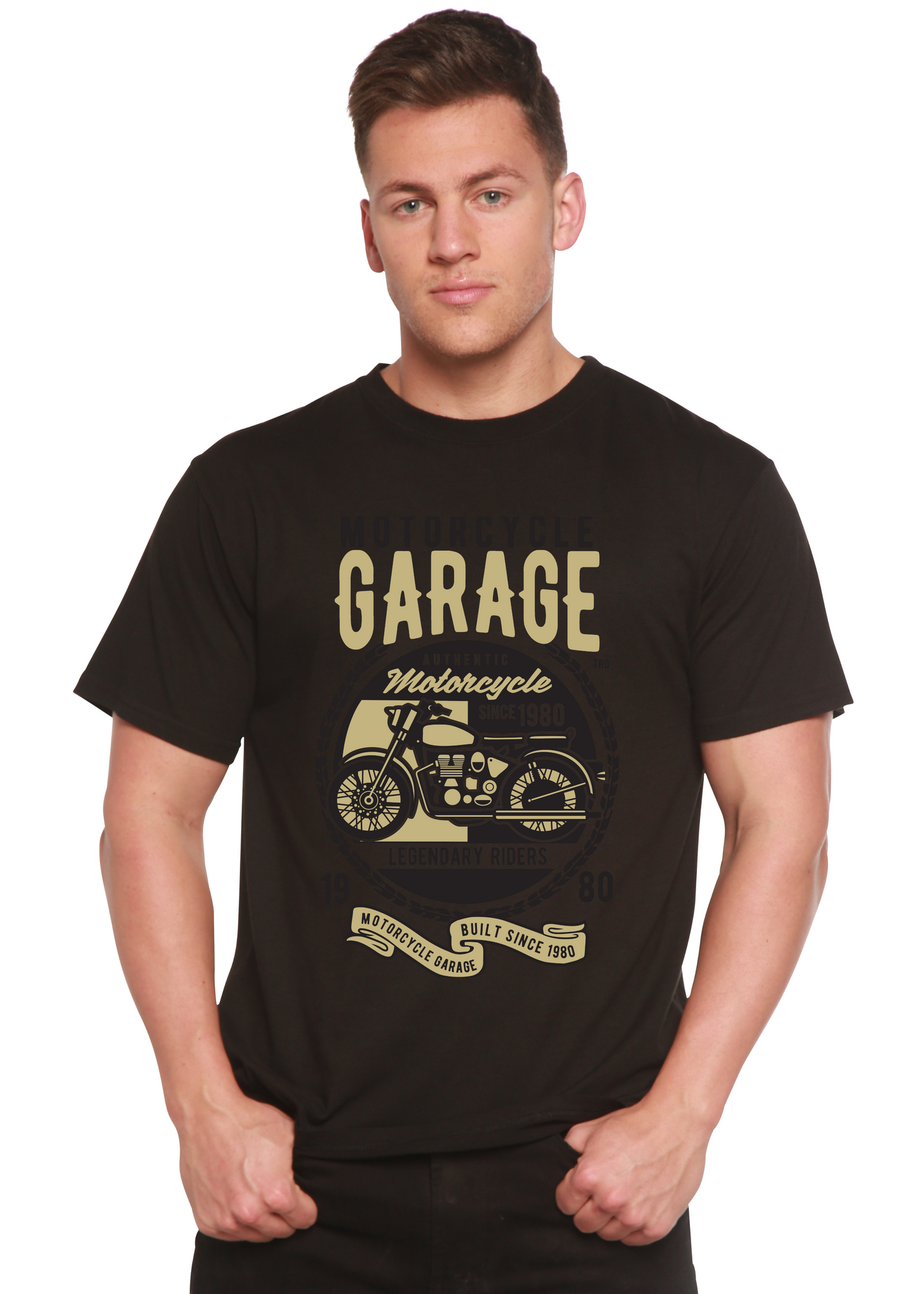 Motorcycle Garage Men's Bamboo Viscose/Organic Cotton Short Sleeve Graphic T-Shirt