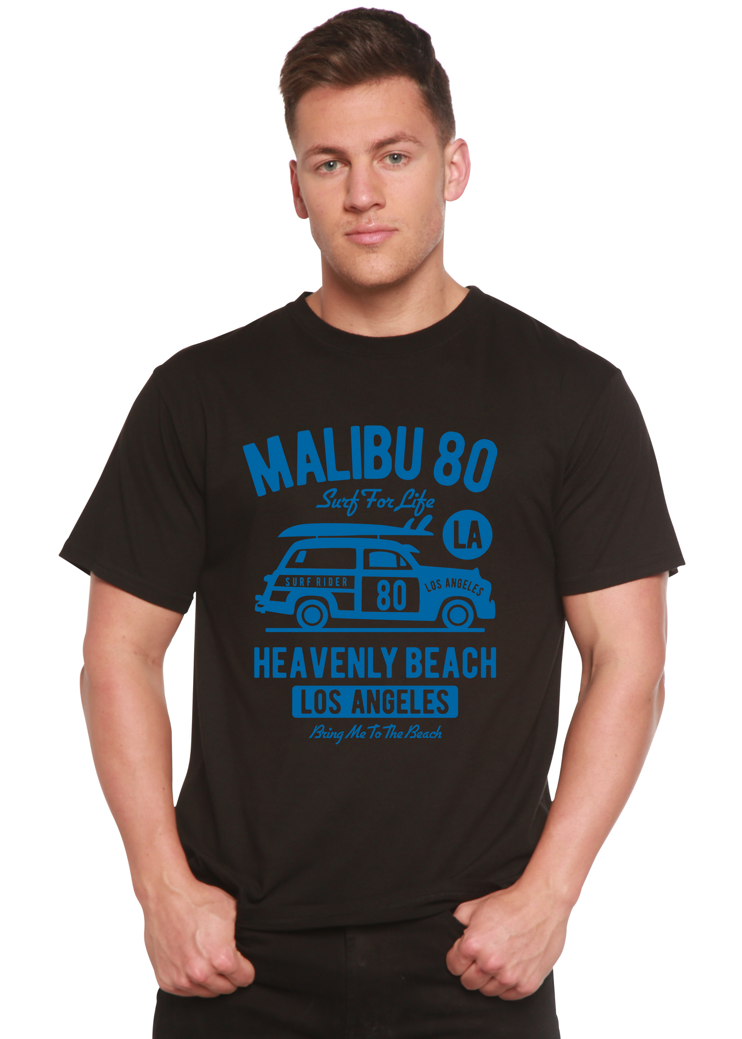 Malibu 80 Men's Bamboo Viscose/Organic Cotton Short Sleeve Graphic T-Shirt