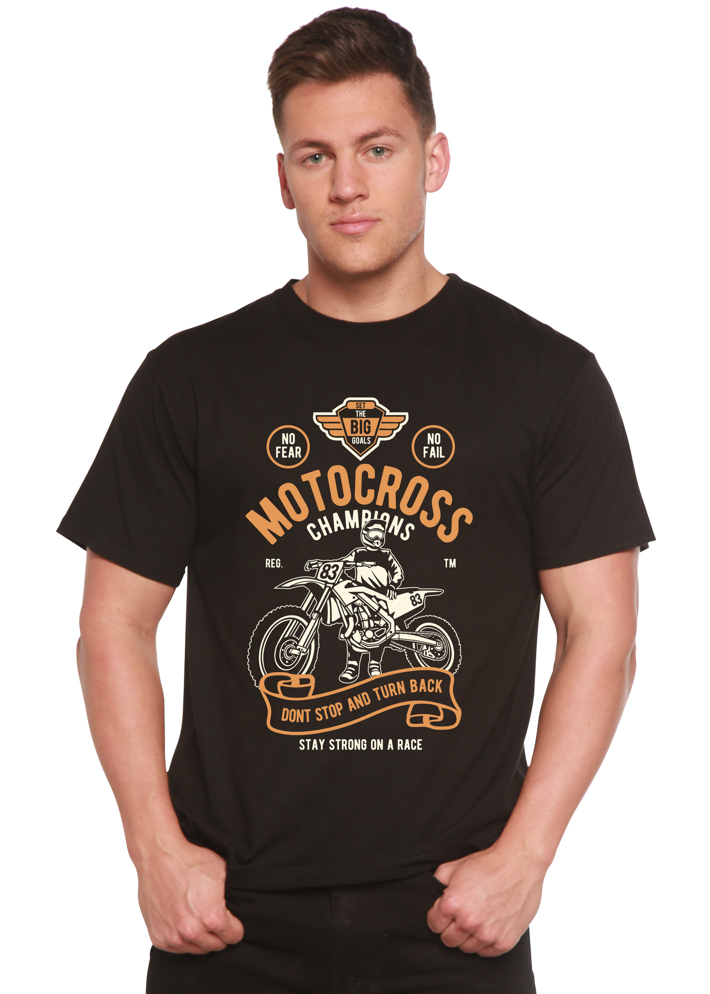 Motocross Champions Men's Bamboo Viscose/Organic Cotton Short Sleeve Graphic T-Shirt