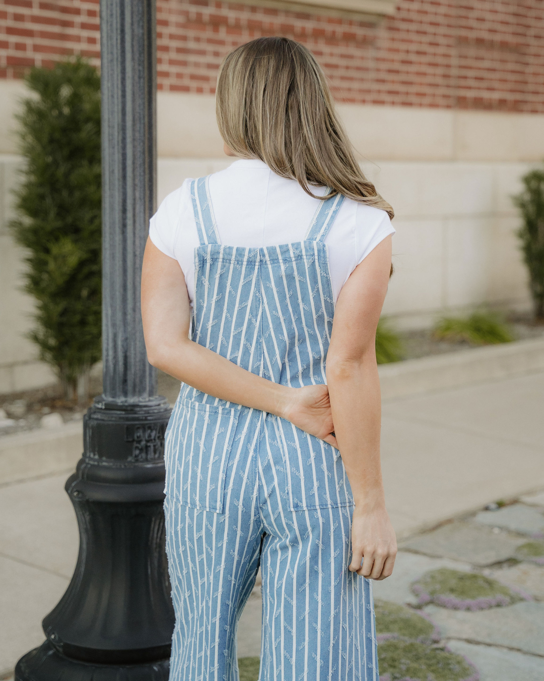 Jovie Ruffled Wide Leg Denim Overalls