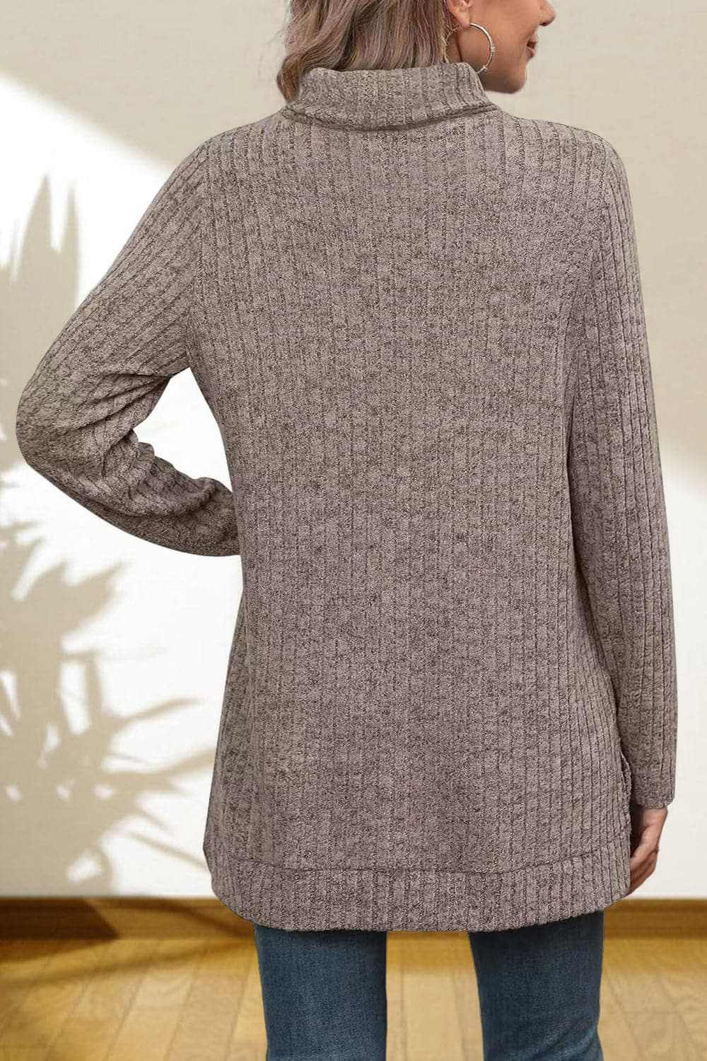 Trendsi Chic high-low turtleneck top