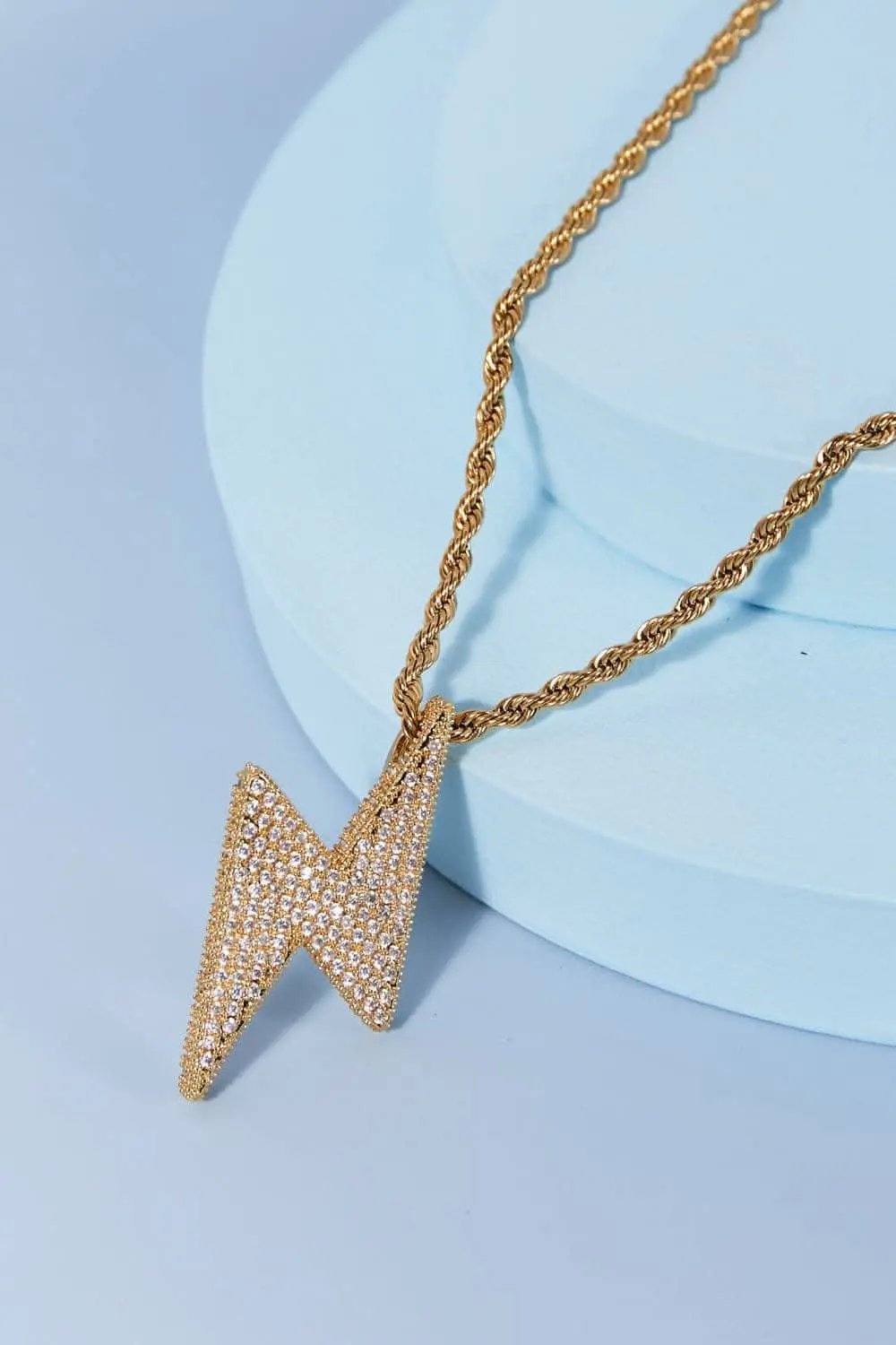 Trendsi Brass Lightning Bolt Necklace