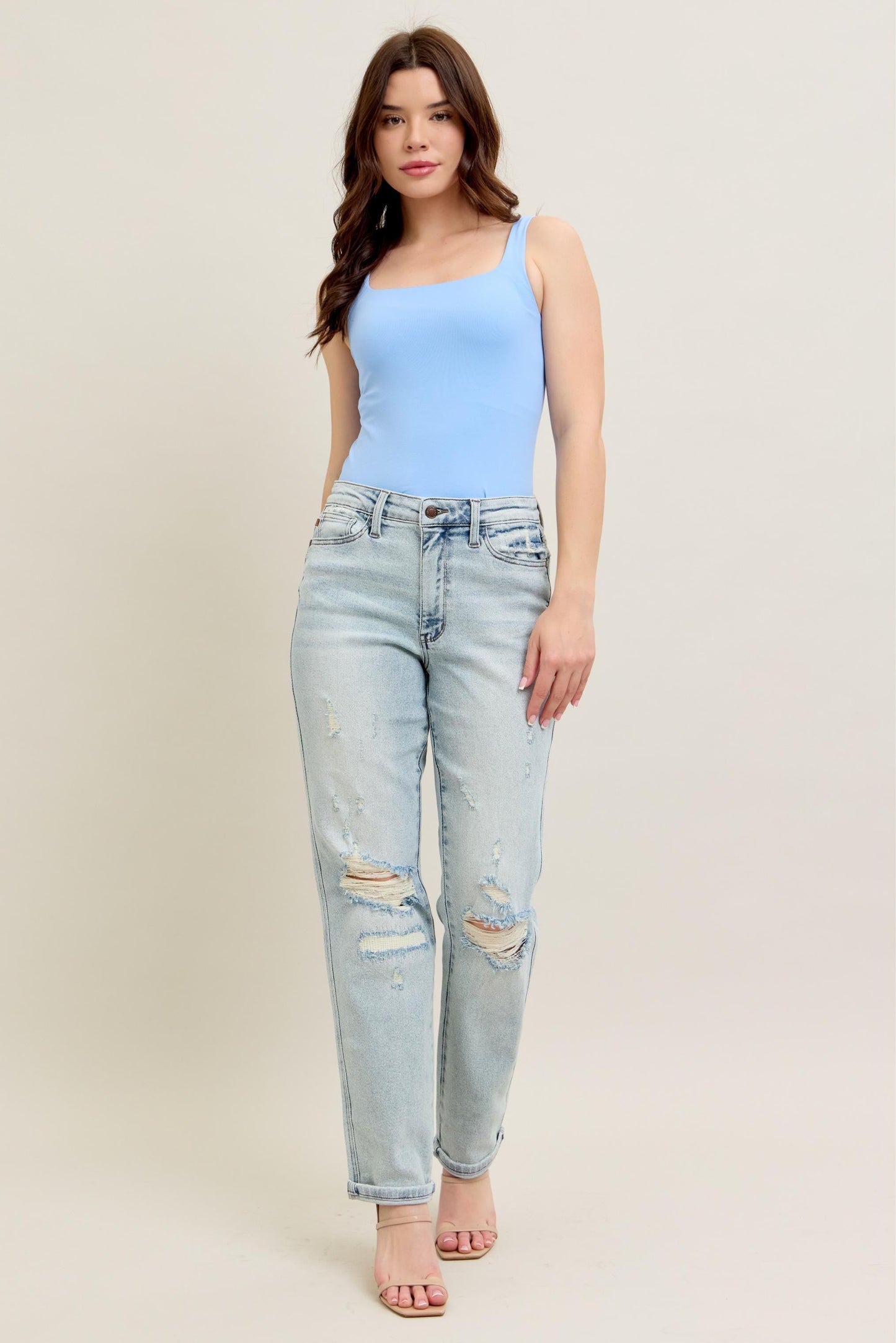 Jeans - Plus Size Destroyed - Women's Boyfriend Fit