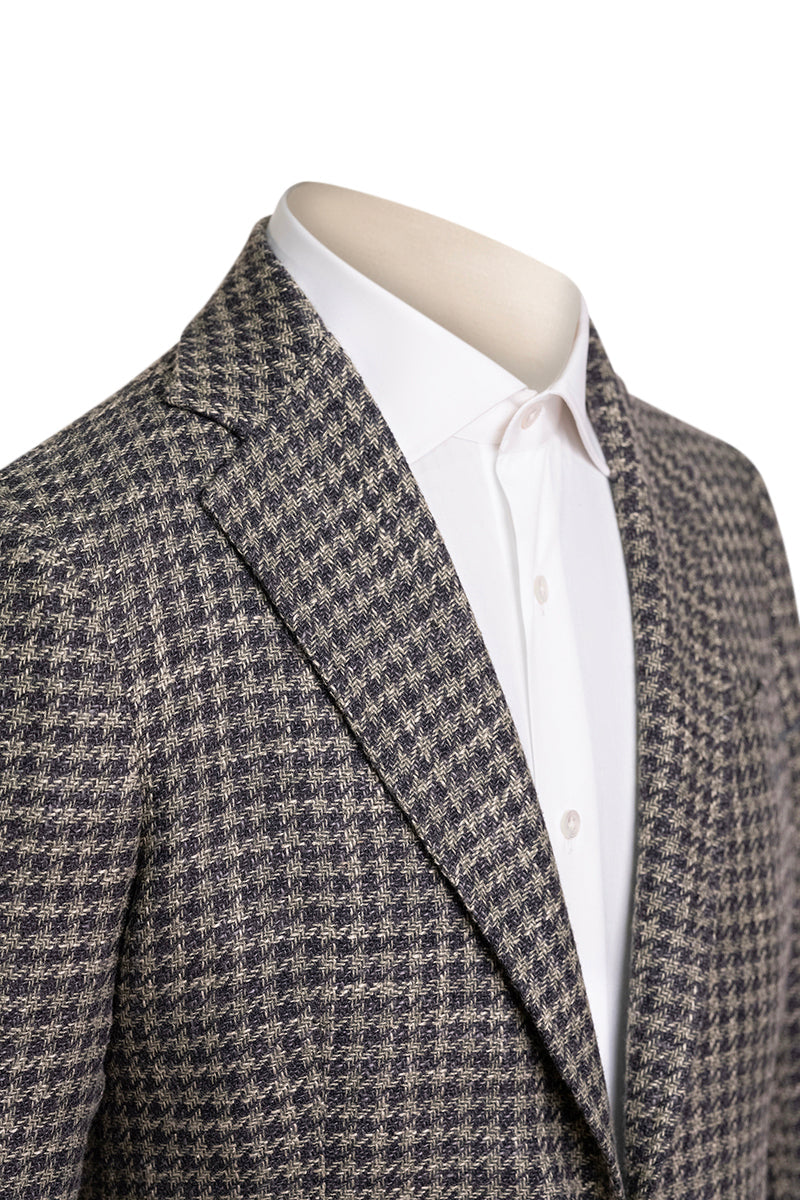 Sartorio Houndstooth Virgin Wool-Silk-Cotton Sport Jacket