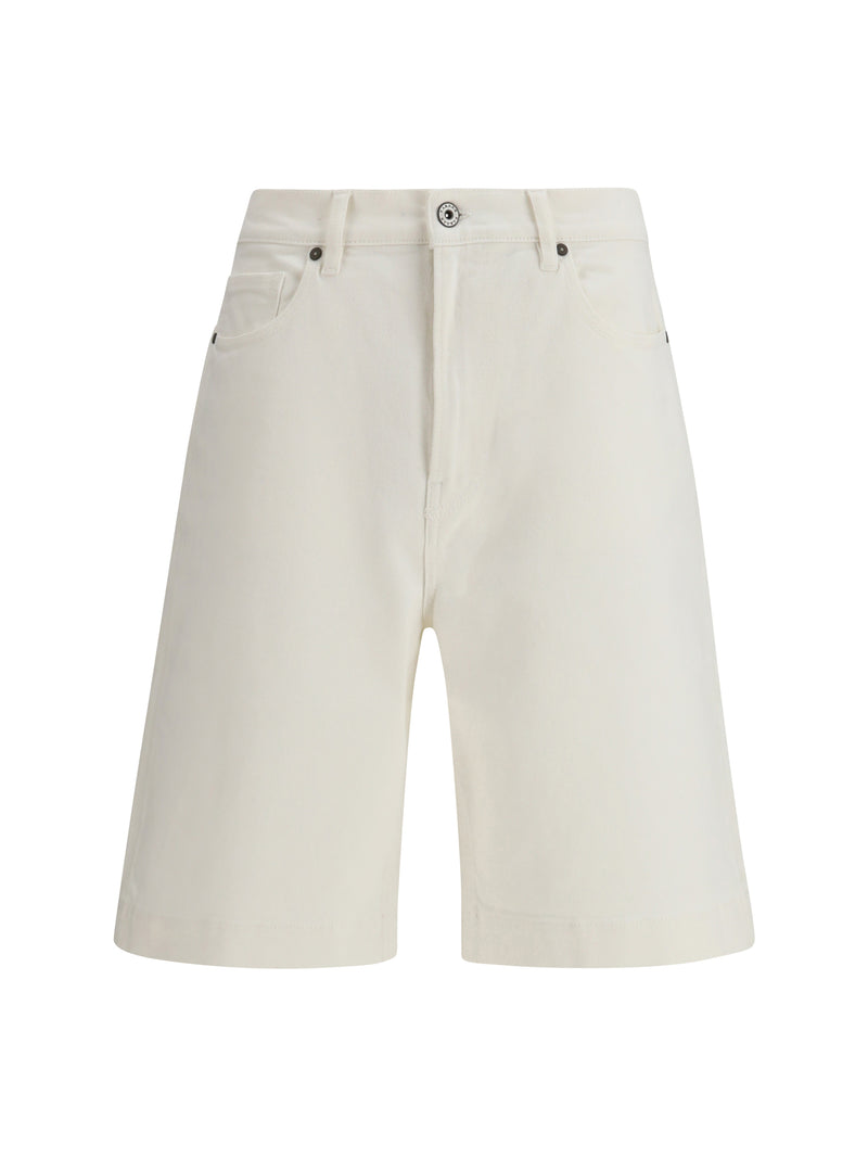 Denim Bermuda Shorts Cream
