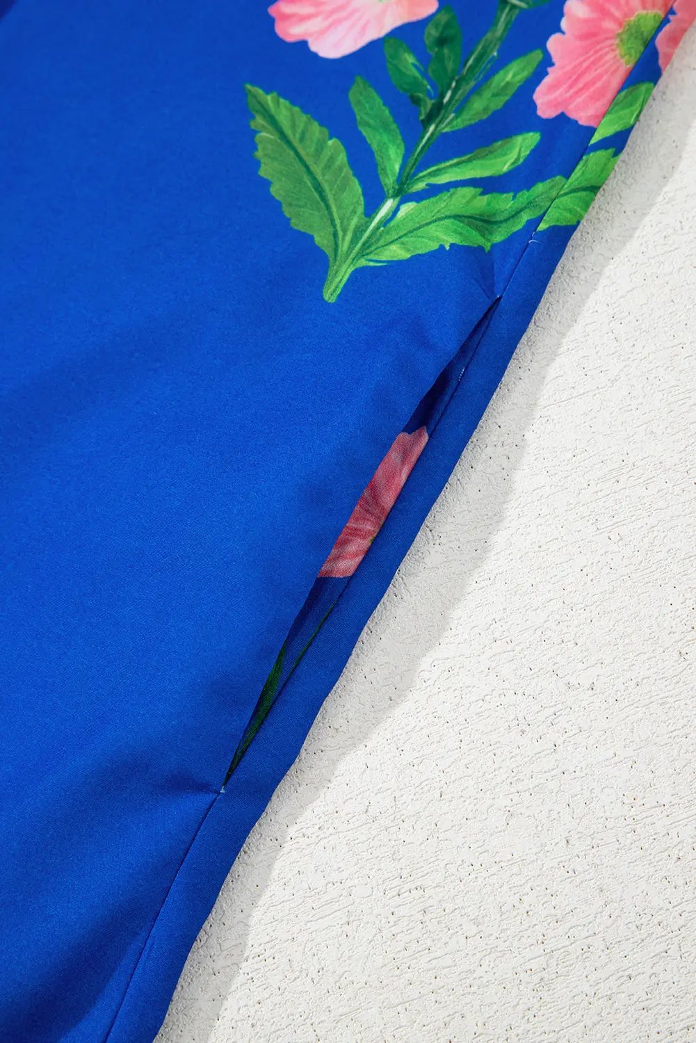 Mini Dress - Blue Floral Short Sleeve - Southern Belle Style